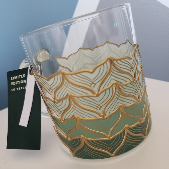 Starbucks 50th Anniversary Mermaid 12oz Glass Mug - Picture 3 of 6